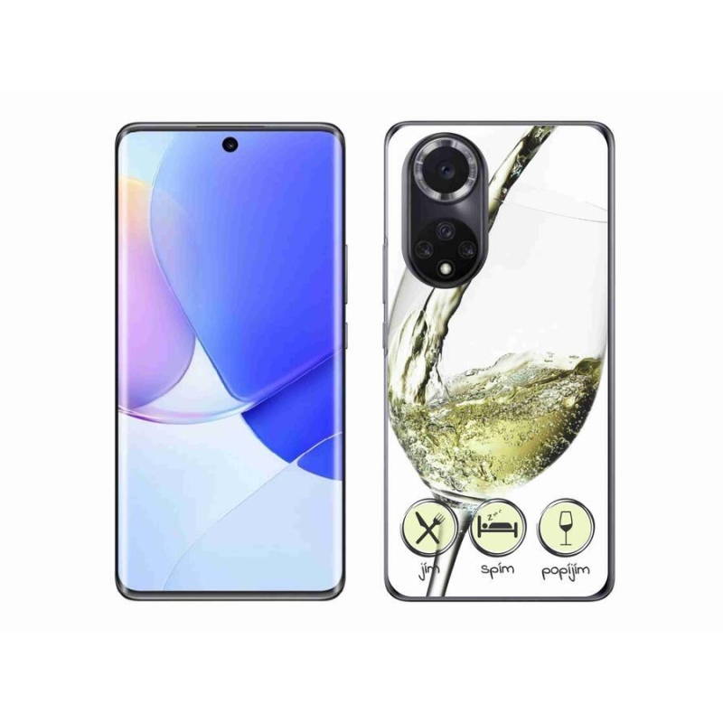 Gelový obal mmCase na mobil Huawei Nova 9 - sklenička vína bílé