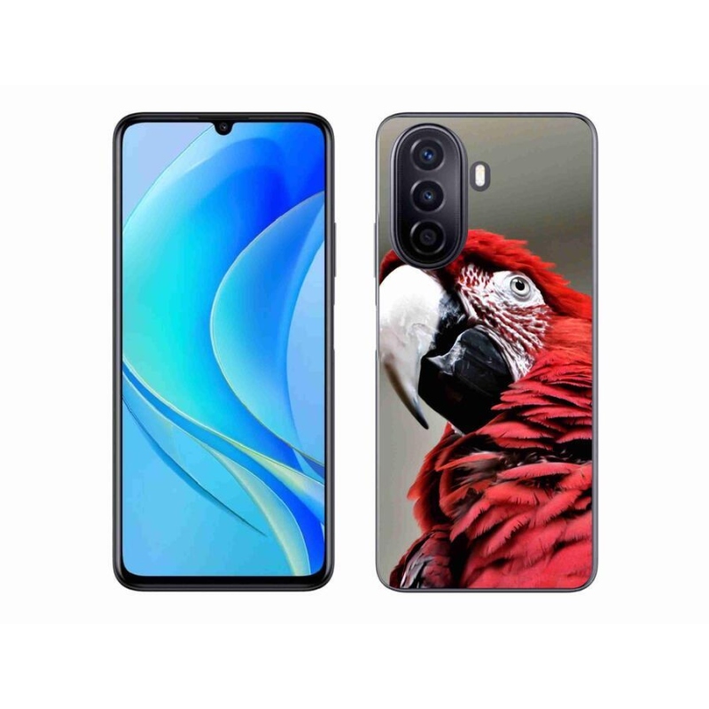 Gelový obal mmCase na mobil Huawei Nova Y70 - papoušek ara červený