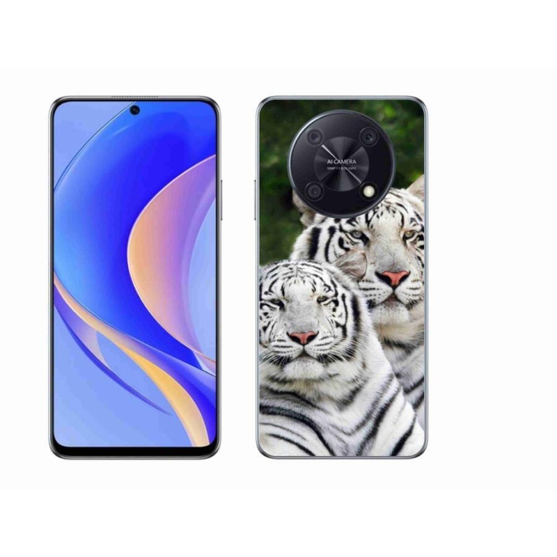 Gelový obal mmCase na mobil Huawei Nova Y90 - bílí tygři