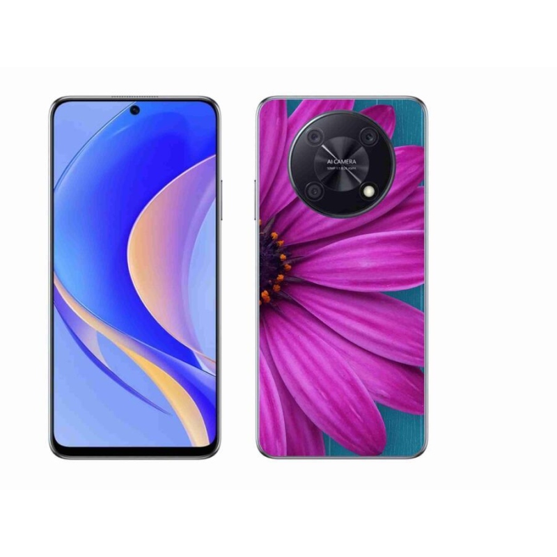 Gelový obal mmCase na mobil Huawei Nova Y90 - fialová kopretina