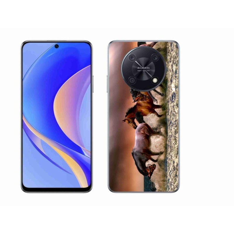Gelový obal mmCase na mobil Huawei Nova Y90 - koně 1