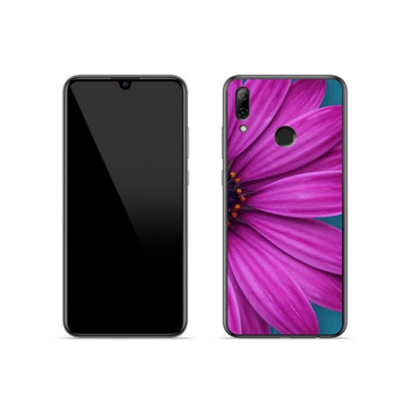 Gelový obal mmCase na mobil Huawei P Smart (2019) - fialová kopretina