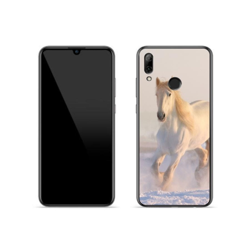 Gelový obal mmCase na mobil Huawei P Smart (2019) - kůň ve sněhu