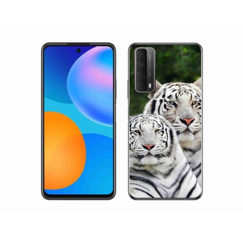 Gelový obal mmCase na mobil Huawei P Smart (2021) - bílí tygři