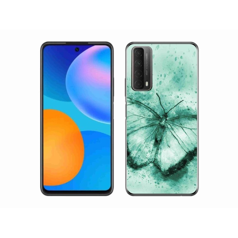 Gelový obal mmCase na mobil Huawei P Smart (2021) - zelený motýl