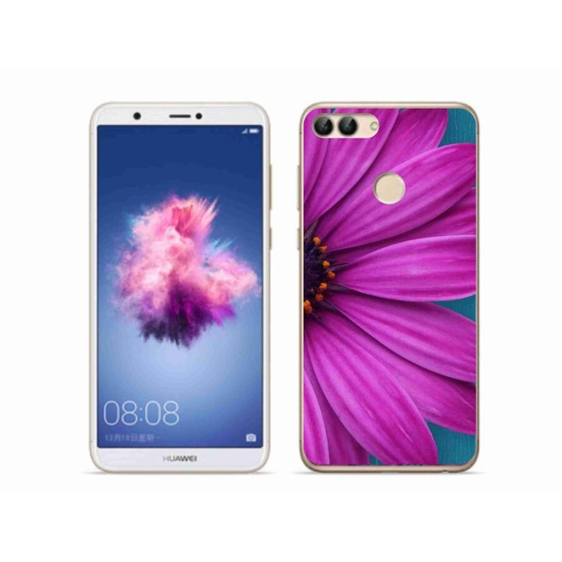 Gelový obal mmCase na mobil Huawei P Smart - fialová kopretina