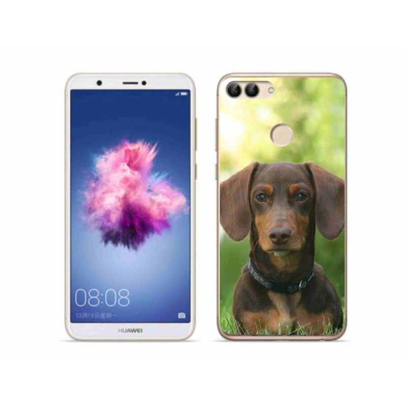 Gelový obal mmCase na mobil Huawei P Smart - hnědý jezevčík