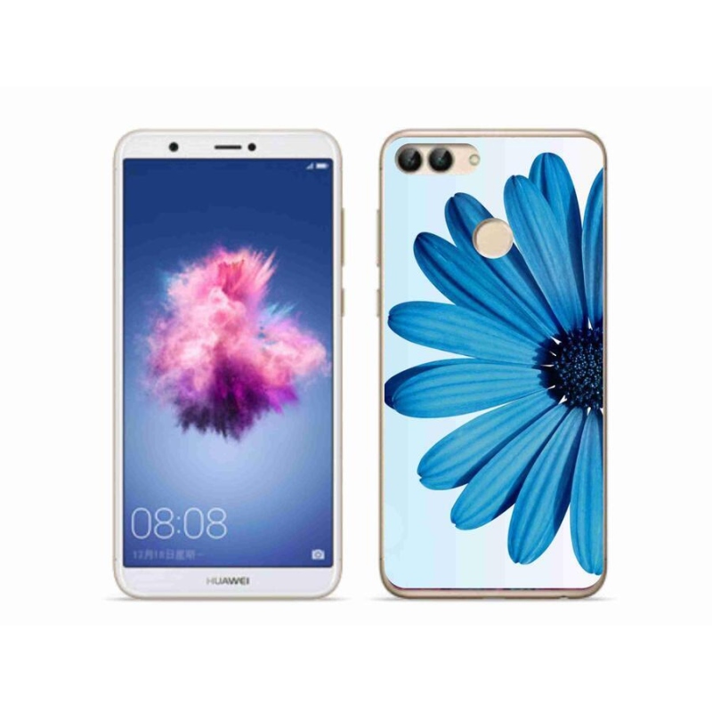 Gelový obal mmCase na mobil Huawei P Smart - modrá kopretina