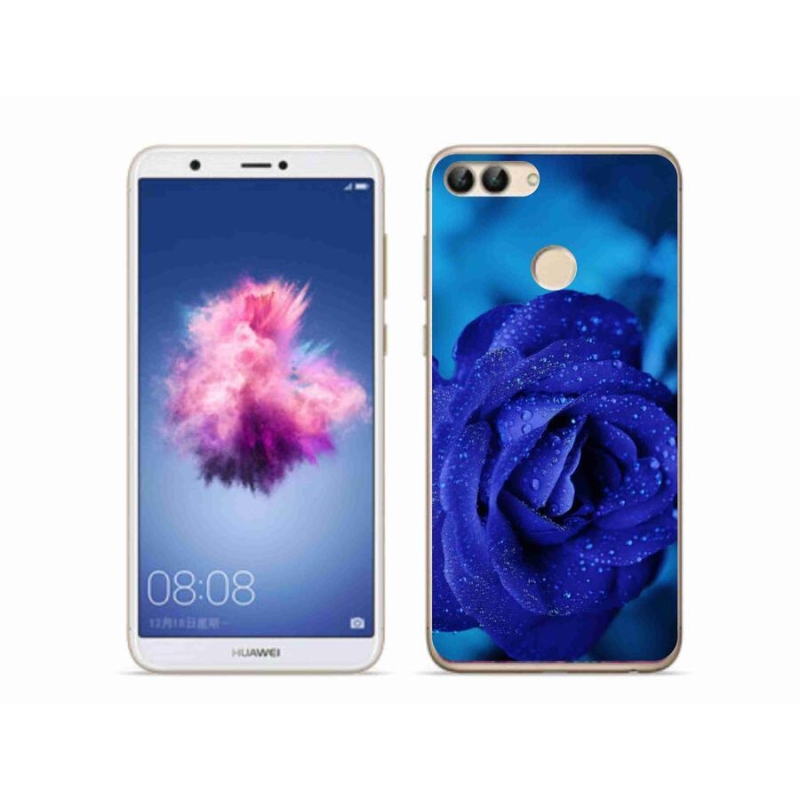 Gelový obal mmCase na mobil Huawei P Smart - modrá růže