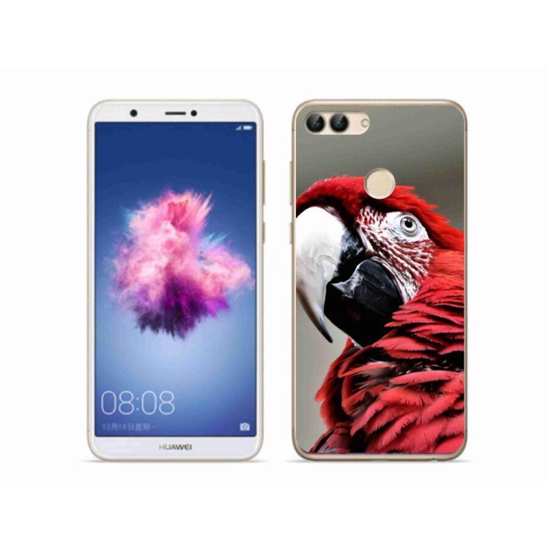 Gelový obal mmCase na mobil Huawei P Smart - papoušek ara červený