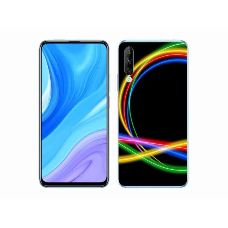 Gelový obal mmCase na mobil Huawei P Smart Pro (2019) - neonové kruhy