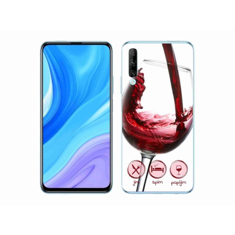 Gelový obal mmCase na mobil Huawei P Smart Pro (2019) - sklenička vína červené