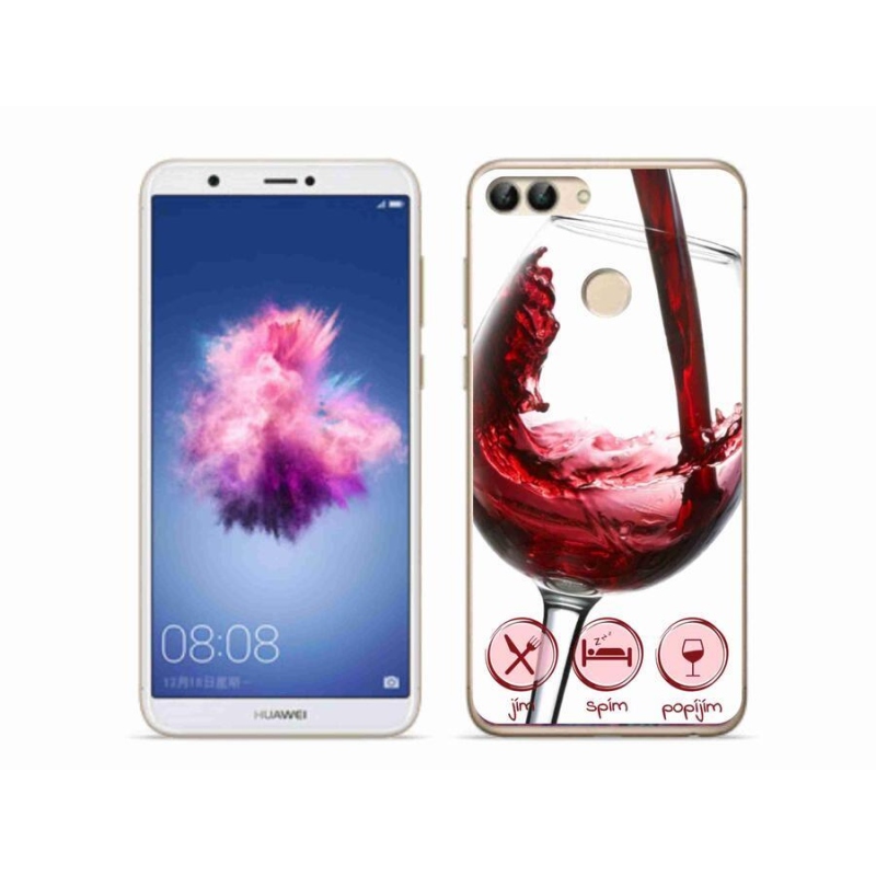 Gelový obal mmCase na mobil Huawei P Smart - sklenička vína červené