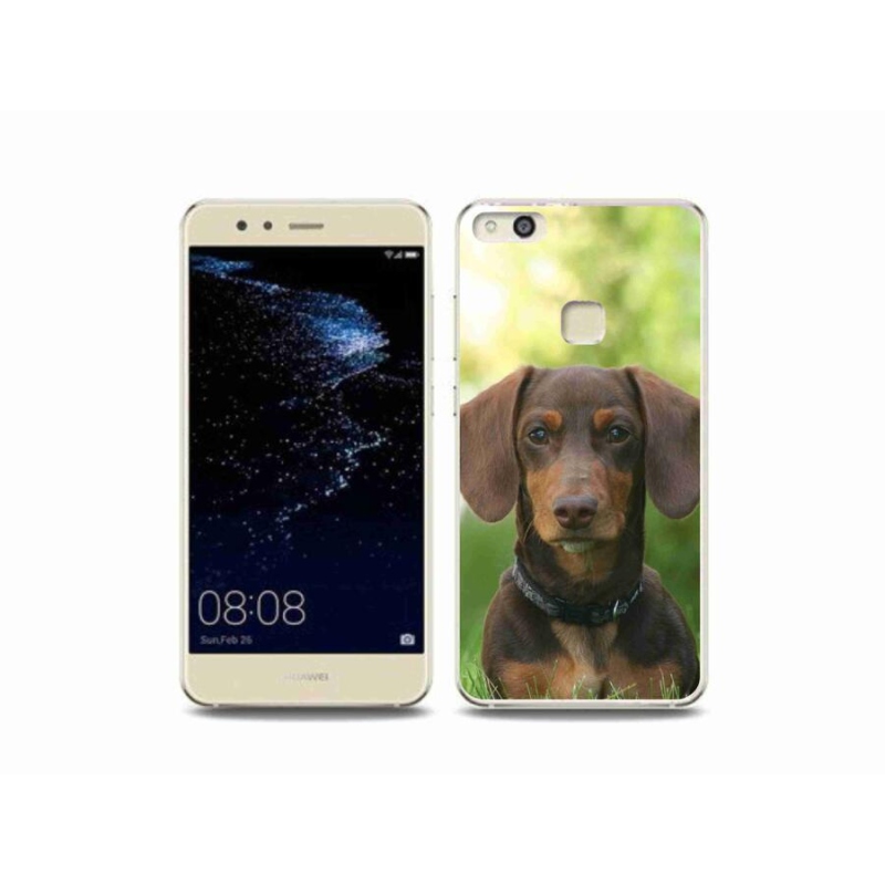 Gelový obal mmCase na mobil Huawei P10 Lite - hnědý jezevčík