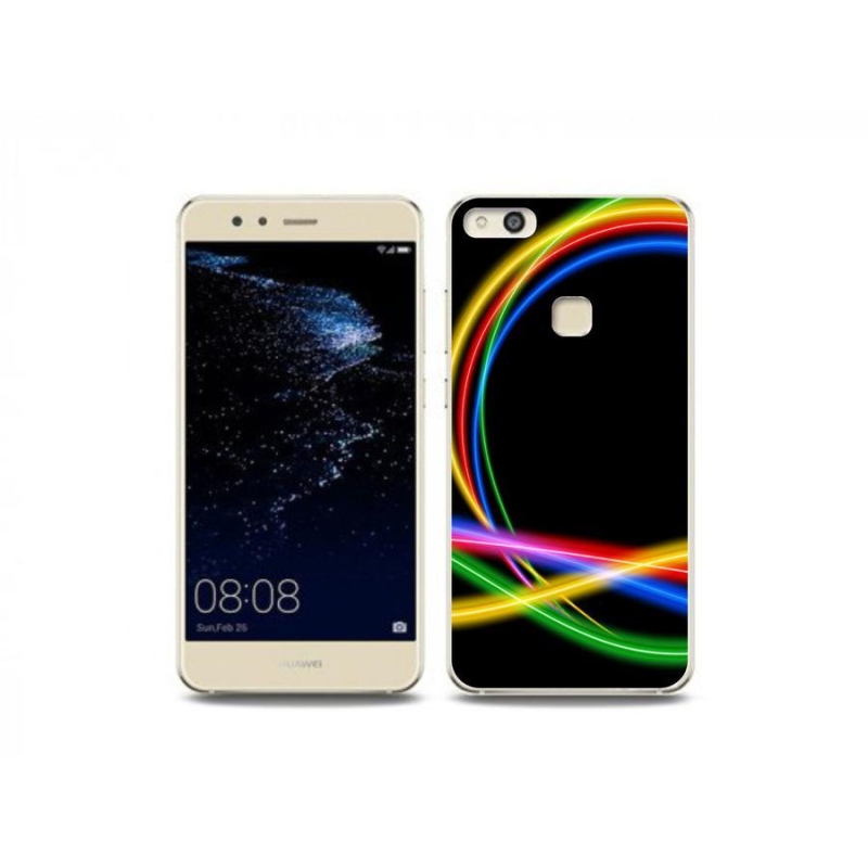 Gelový obal mmCase na mobil Huawei P10 Lite - neonové kruhy