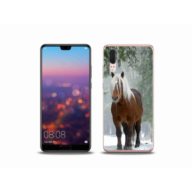 Gelový obal mmCase na mobil Huawei P20 - kůň v lese