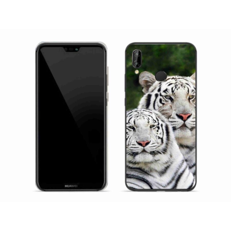 Gelový obal mmCase na mobil Huawei P20 Lite - bílí tygři