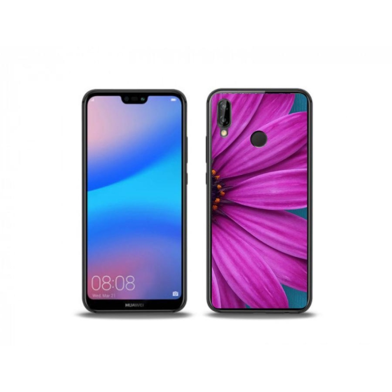 Gelový obal mmCase na mobil Huawei P20 Lite - fialová kopretina