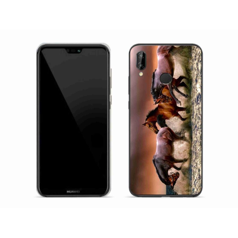 Gelový obal mmCase na mobil Huawei P20 Lite - koně 1