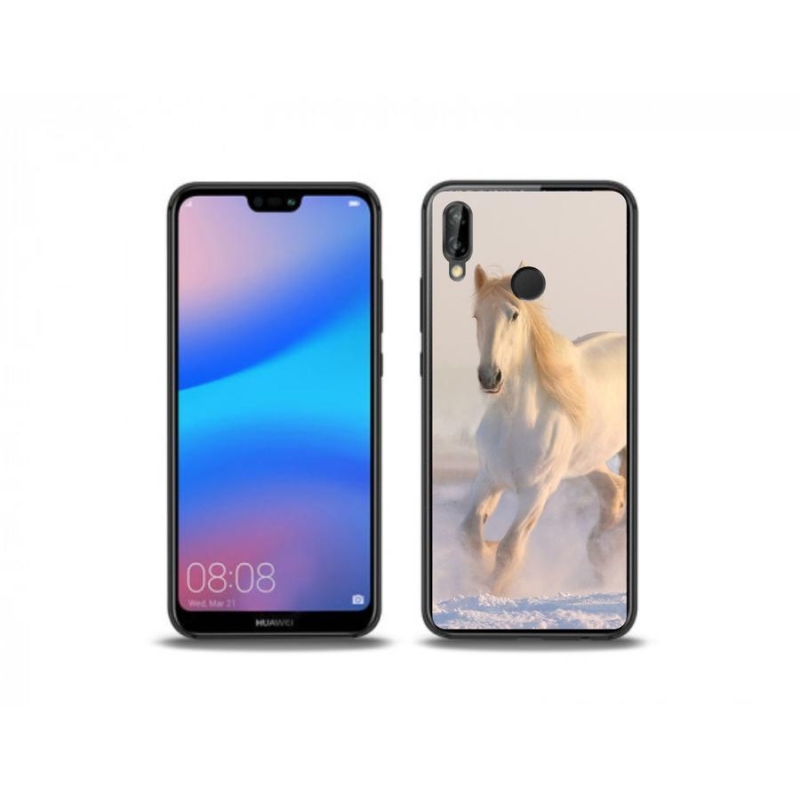 Gelový obal mmCase na mobil Huawei P20 Lite - kůň ve sněhu