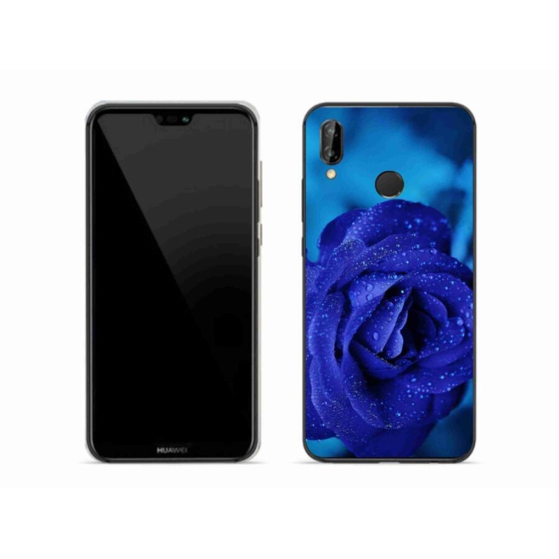 Gelový obal mmCase na mobil Huawei P20 Lite - modrá růže