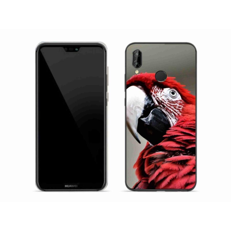Gelový obal mmCase na mobil Huawei P20 Lite - papoušek ara červený