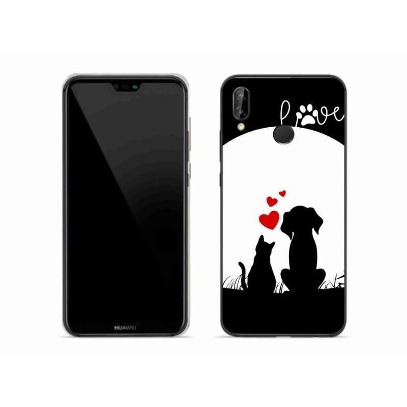Gelový obal mmCase na mobil Huawei P20 Lite - zvířecí láska