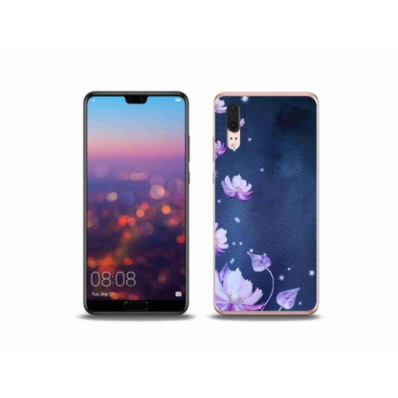 Gelový obal mmCase na mobil Huawei P20 - padající květy