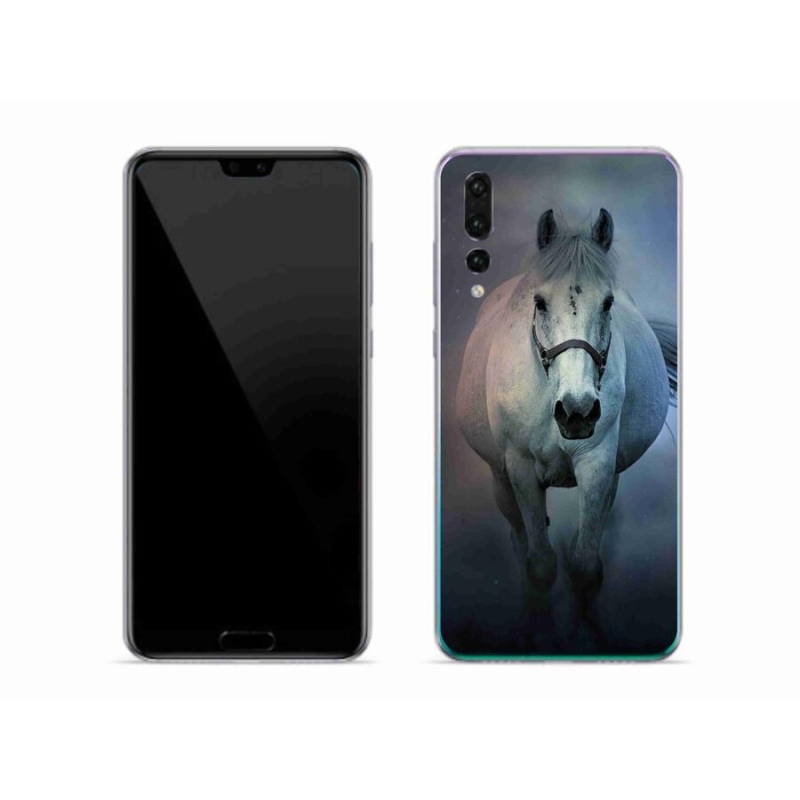 Gelový obal mmCase na mobil Huawei P20 Pro - běžící bílý kůň