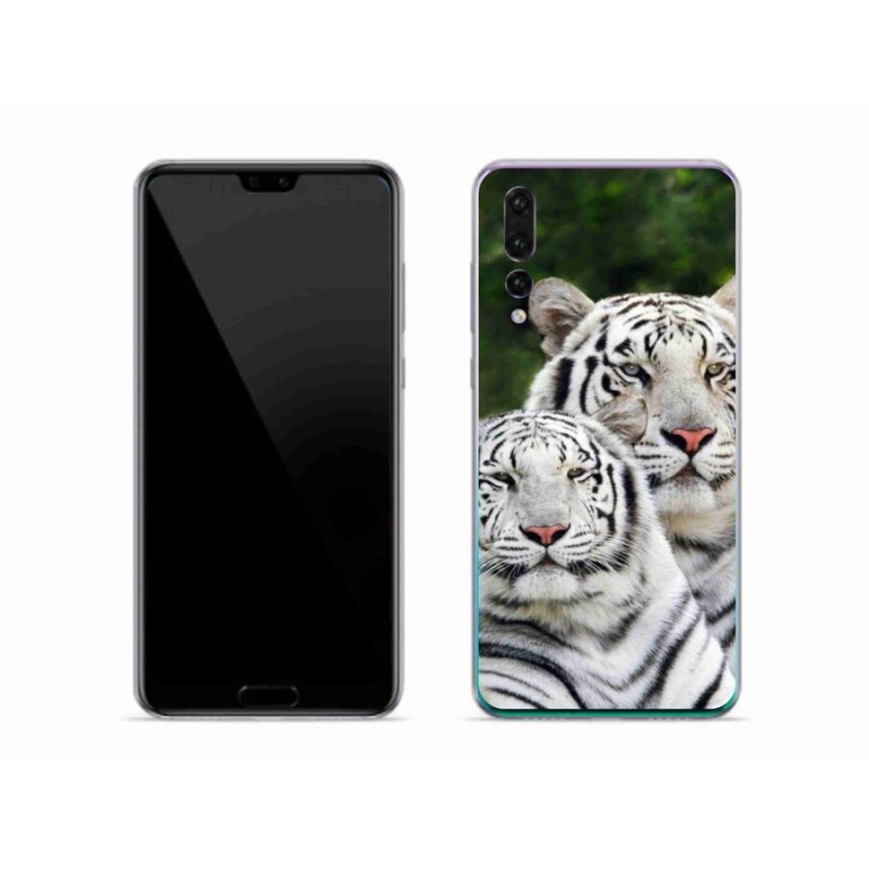 Gelový obal mmCase na mobil Huawei P20 Pro - bílí tygři