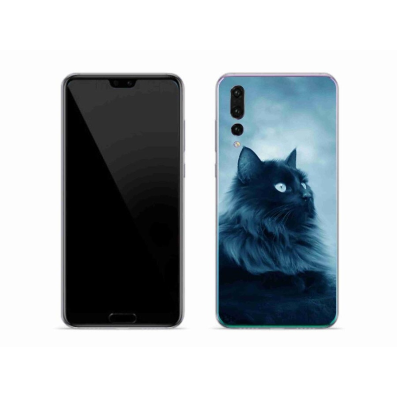 Gelový obal mmCase na mobil Huawei P20 Pro - černá kočka 1