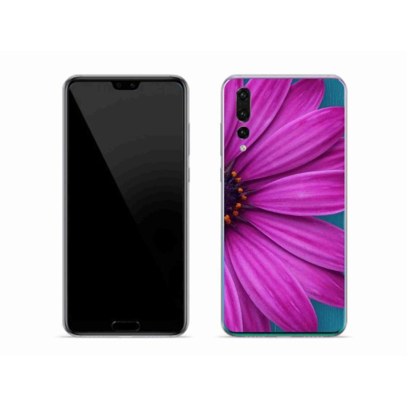 Gelový obal mmCase na mobil Huawei P20 Pro - fialová kopretina