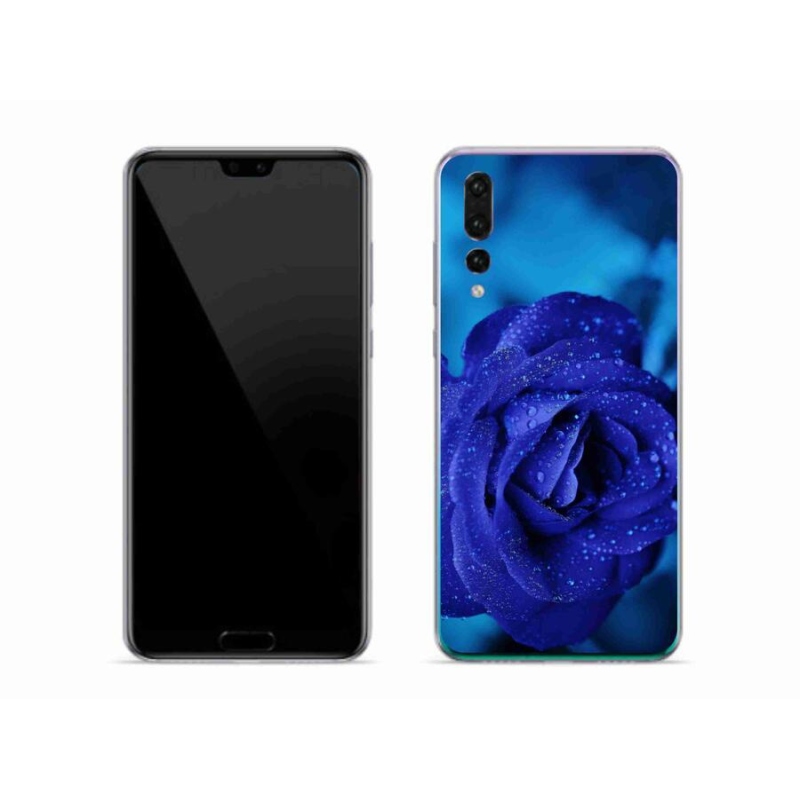 Gelový obal mmCase na mobil Huawei P20 Pro - modrá růže