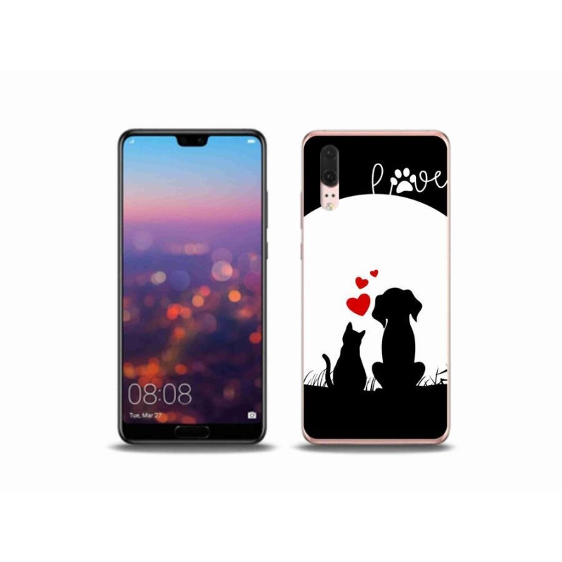 Gelový obal mmCase na mobil Huawei P20 - zvířecí láska