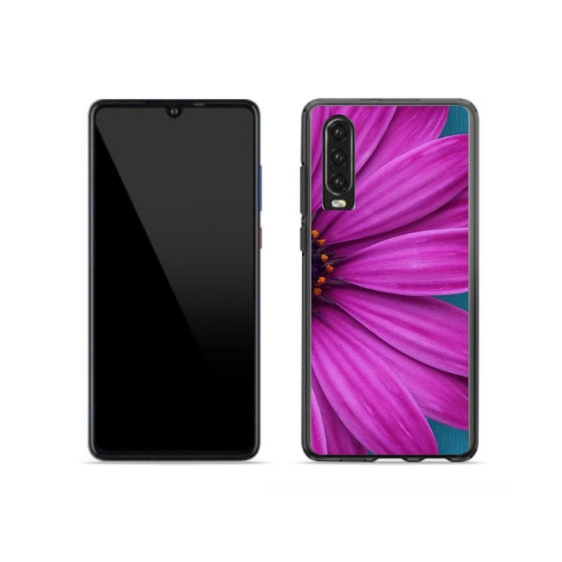 Gelový obal mmCase na mobil Huawei P30 - fialová kopretina