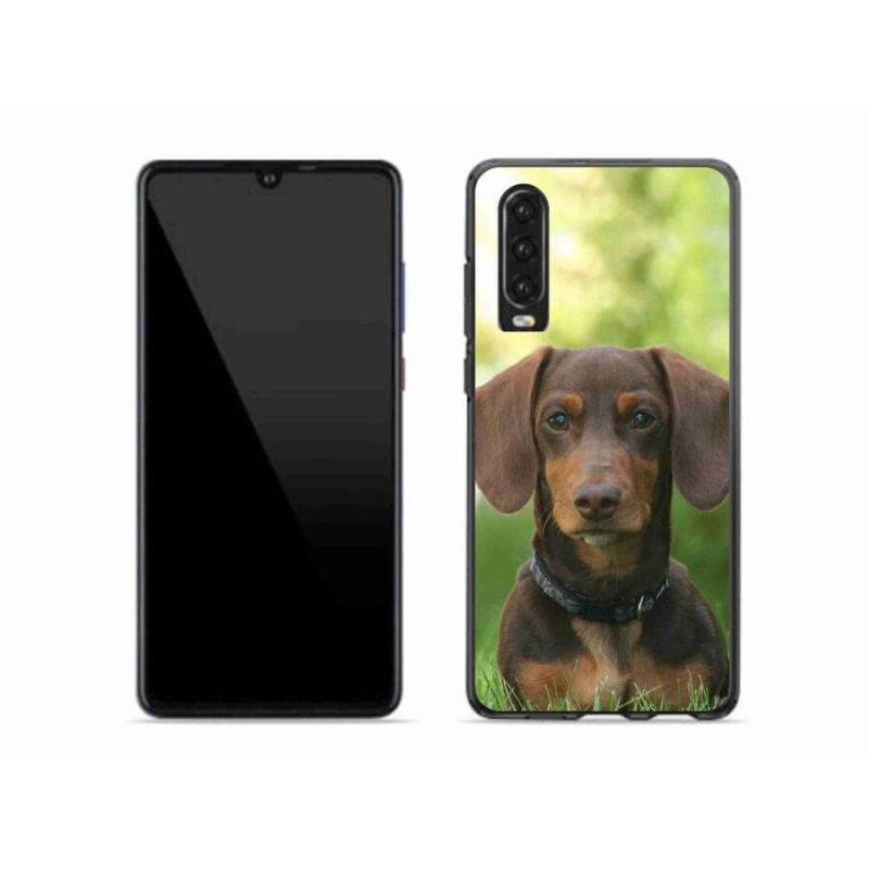 Gelový obal mmCase na mobil Huawei P30 - hnědý jezevčík