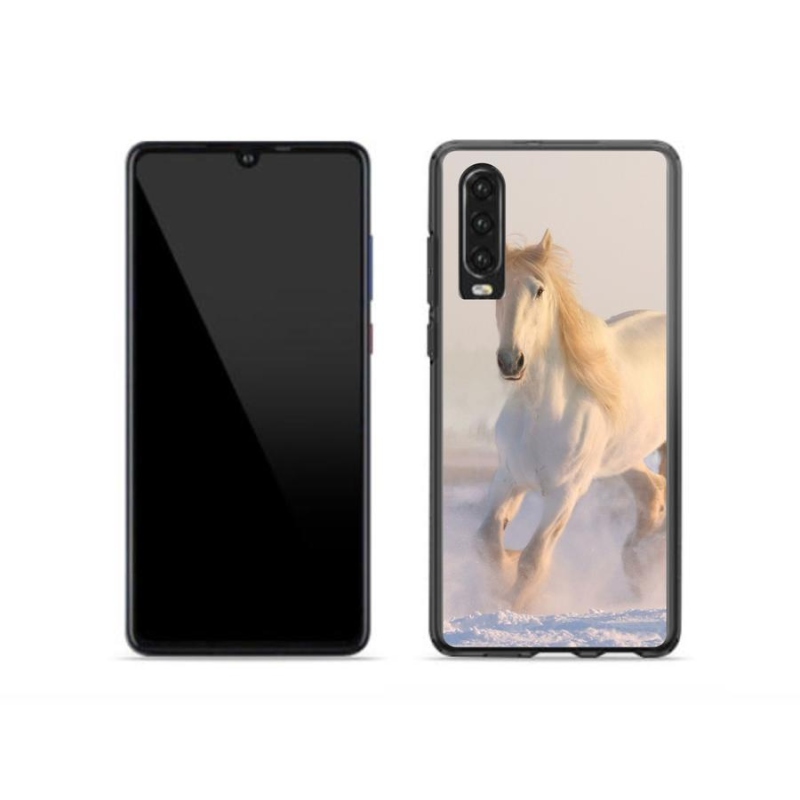 Gelový obal mmCase na mobil Huawei P30 - kůň ve sněhu