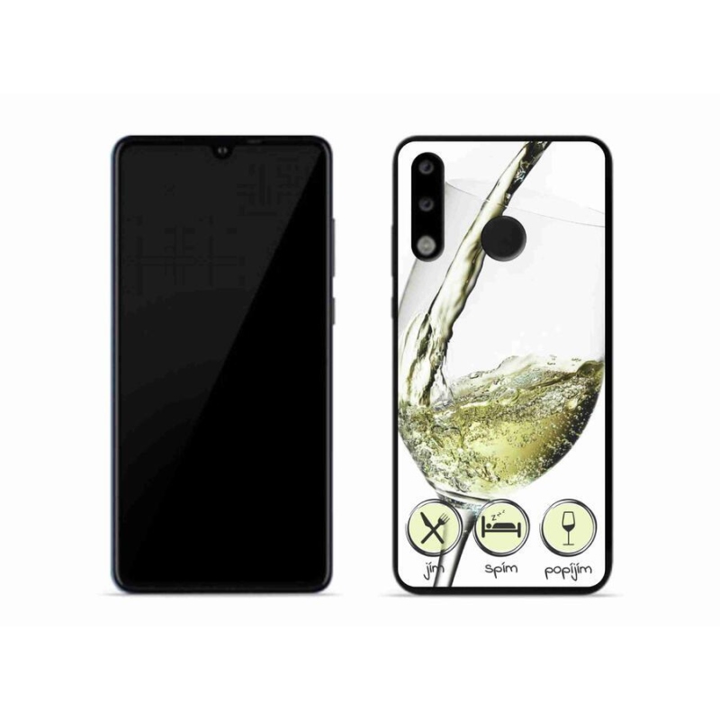 Gelový obal mmCase na mobil Huawei P30 Lite - sklenička vína bílé