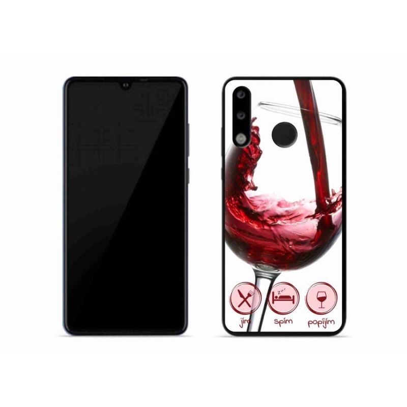 Gelový obal mmCase na mobil Huawei P30 Lite - sklenička vína červené
