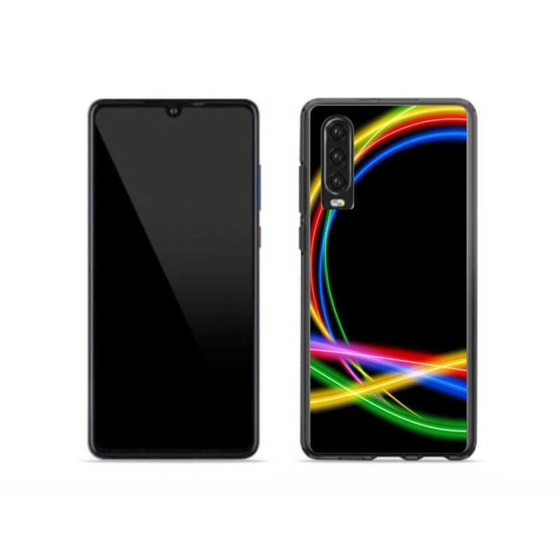 Gelový obal mmCase na mobil Huawei P30 - neonové kruhy
