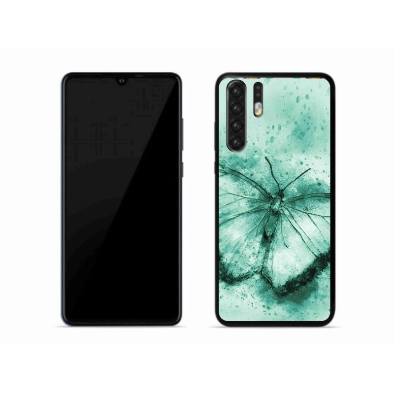 Gelový obal mmCase na mobil Huawei P30 Pro - zelený motýl