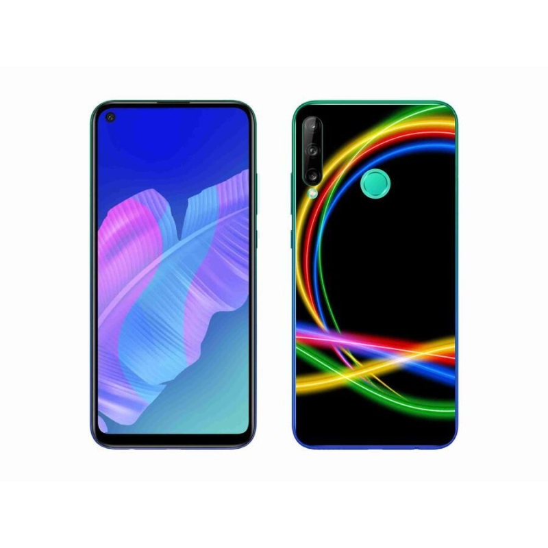 Gelový obal mmCase na mobil Huawei P40 Lite E - neonové kruhy