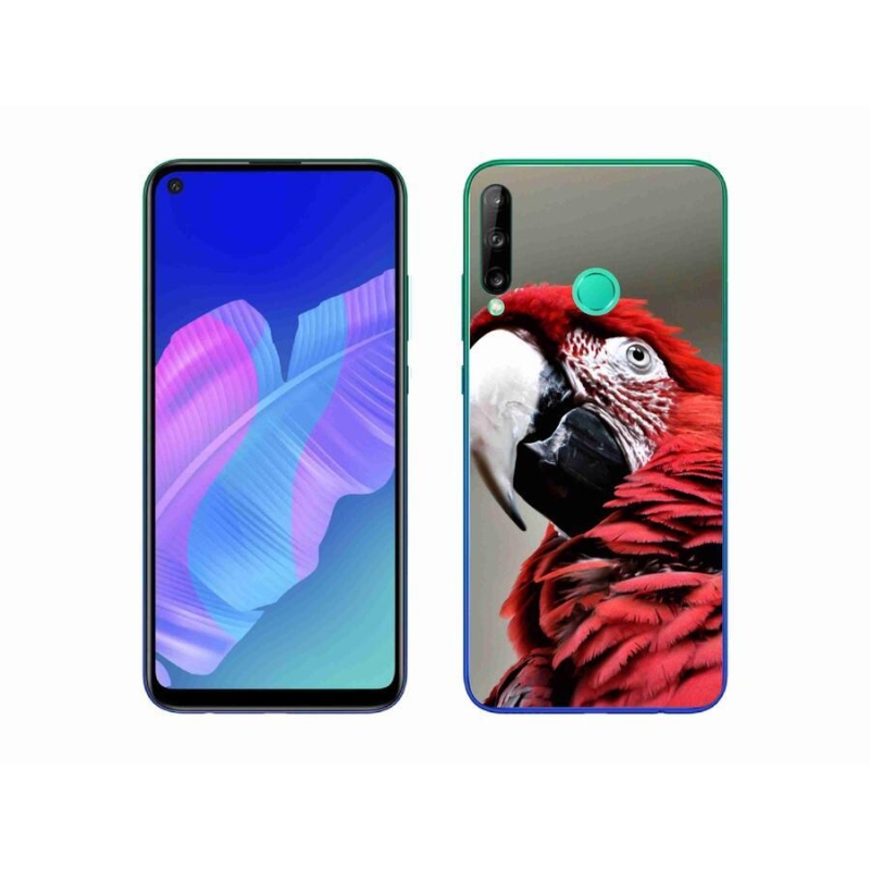 Gelový obal mmCase na mobil Huawei P40 Lite E - papoušek ara červený