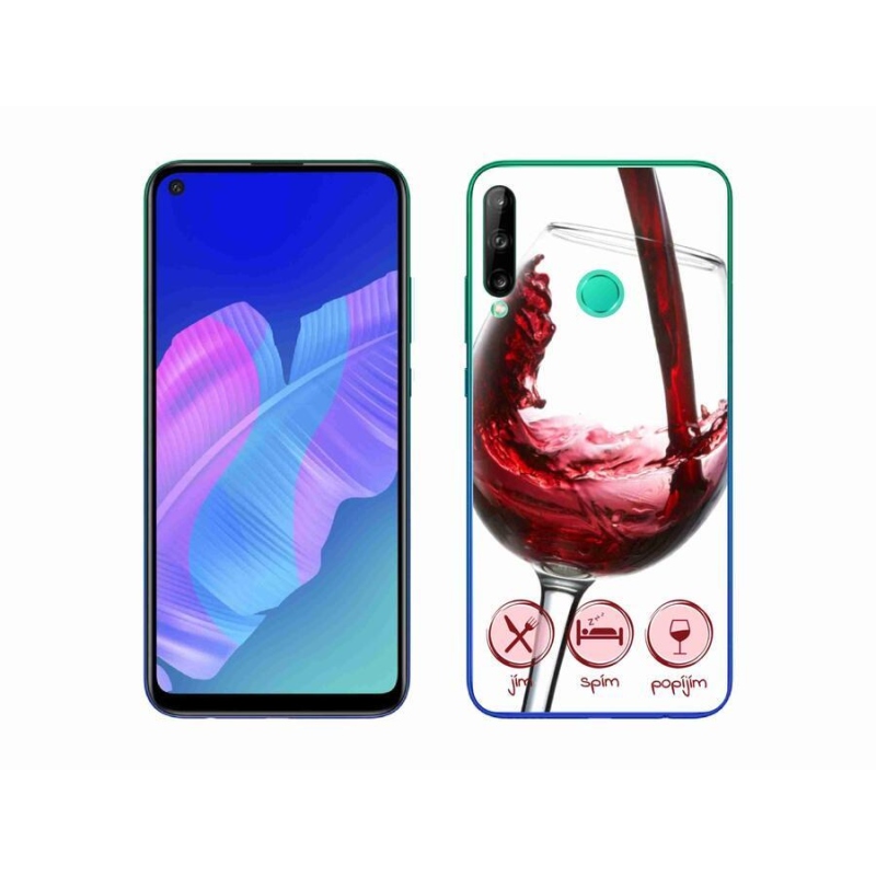 Gelový obal mmCase na mobil Huawei P40 Lite E - sklenička vína červené