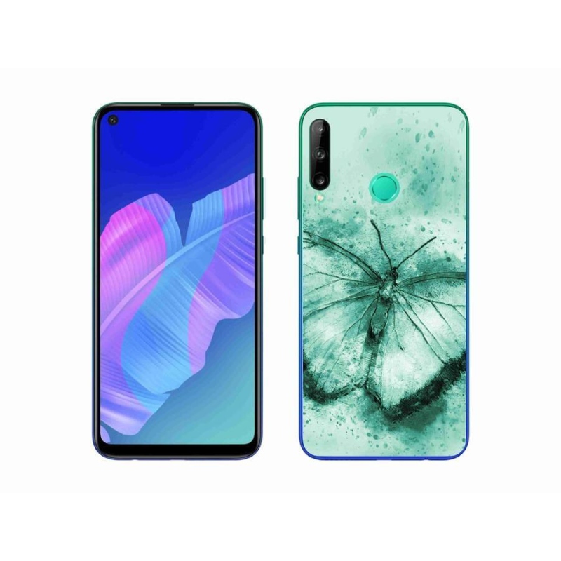 Gelový obal mmCase na mobil Huawei P40 Lite E - zelený motýl