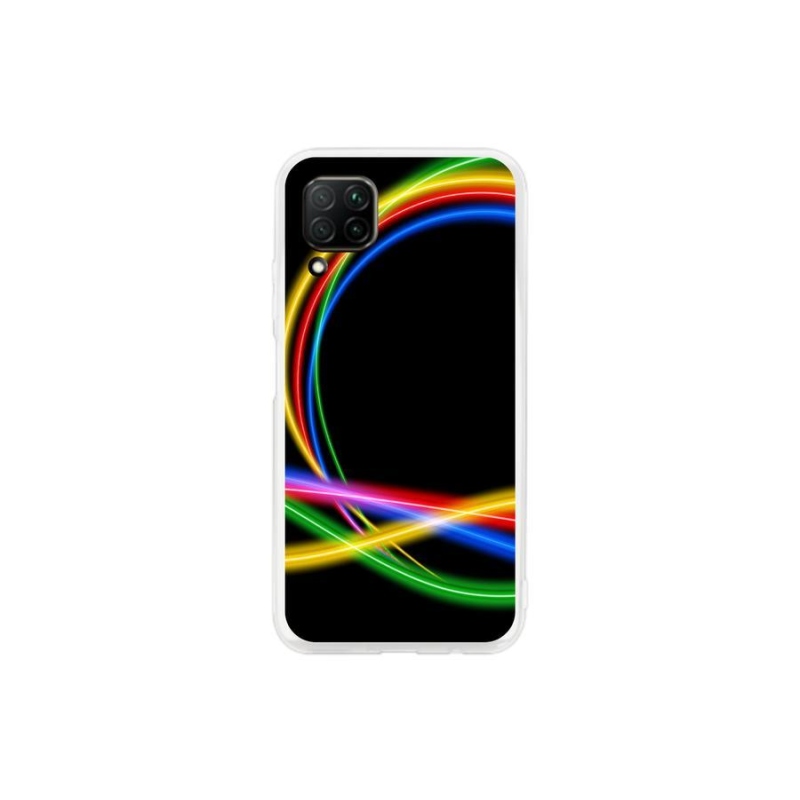 Gelový obal mmCase na mobil Huawei P40 Lite - neonové kruhy