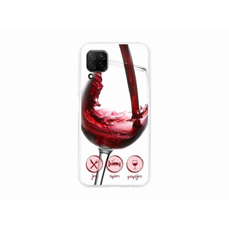 Gelový obal mmCase na mobil Huawei P40 Lite - sklenička vína červené