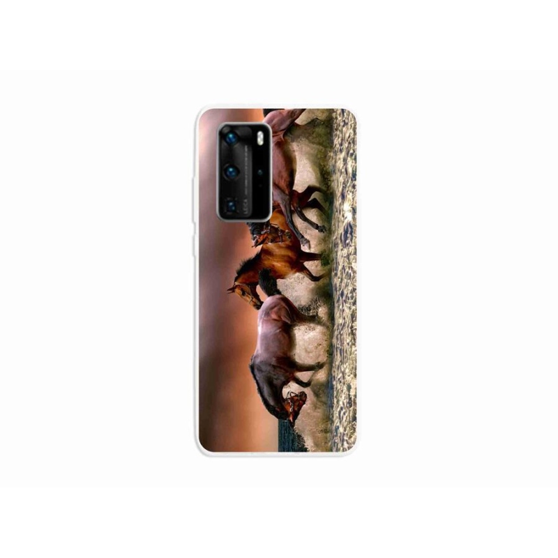 Gelový obal mmCase na mobil Huawei P40 Pro - koně 1