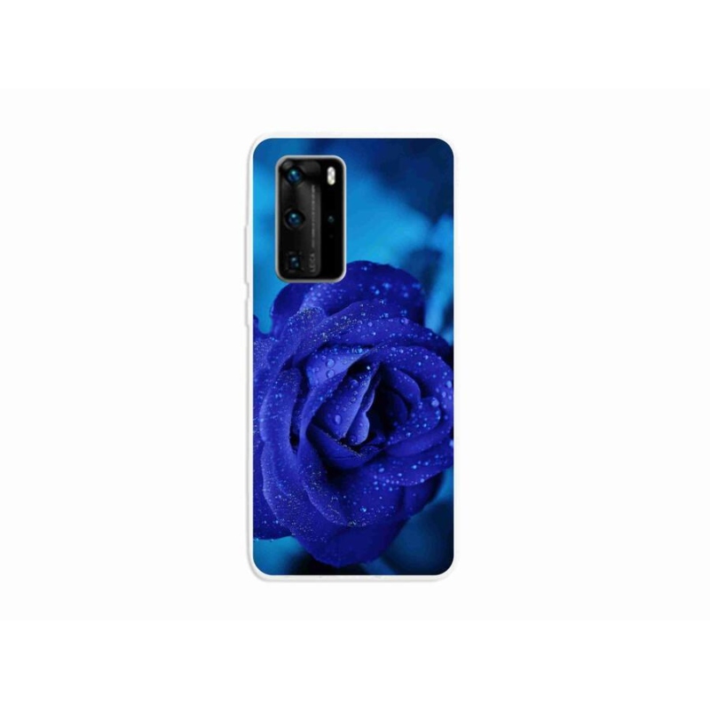 Gelový obal mmCase na mobil Huawei P40 Pro - modrá růže
