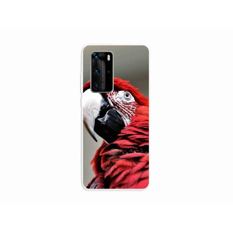 Gelový obal mmCase na mobil Huawei P40 Pro - papoušek ara červený